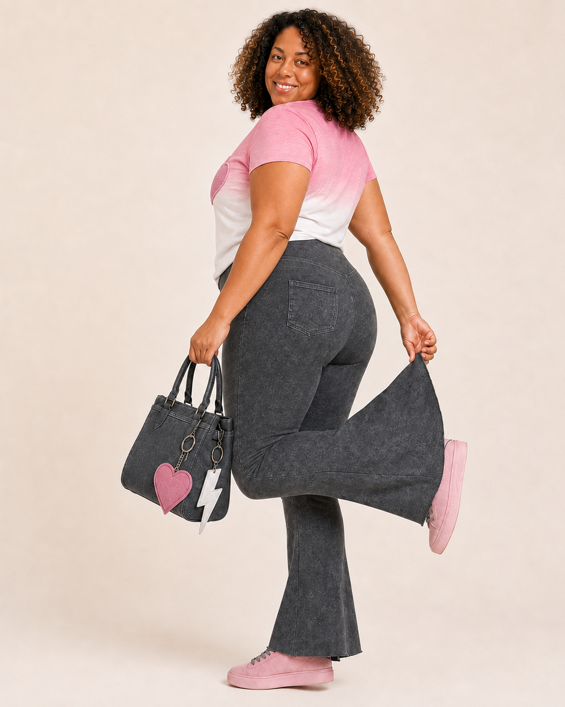 Calza flare Denim gris