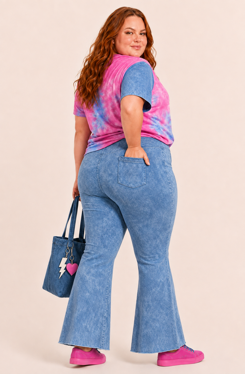 Calza flare Denim azul