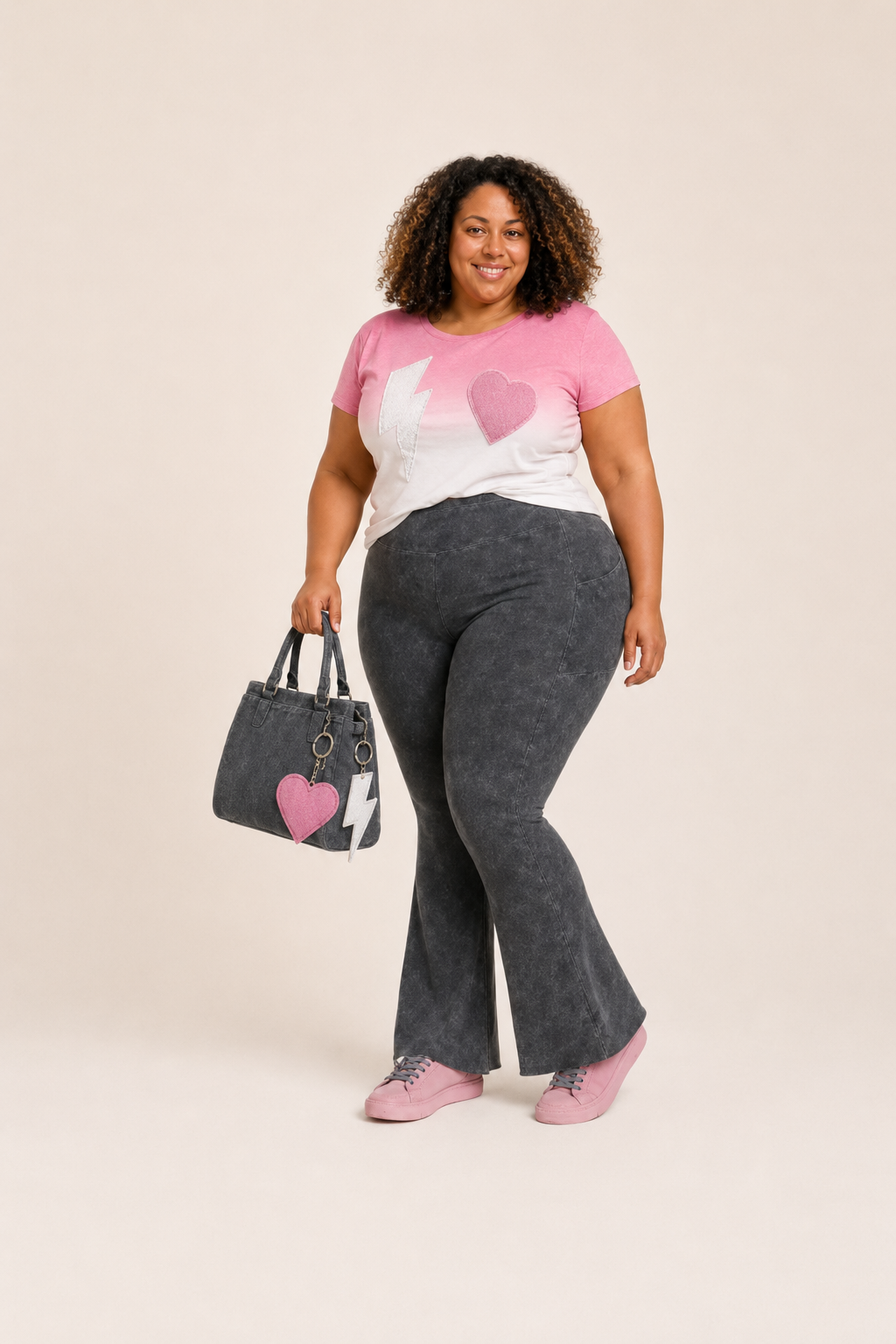 Calza flare Denim gris